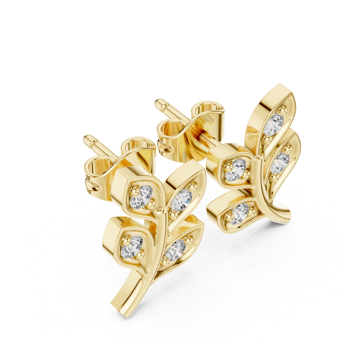 Pure Carat 18K Yellow Gold Round Cut Lab-Grown Diamond Drop Earrings for Women