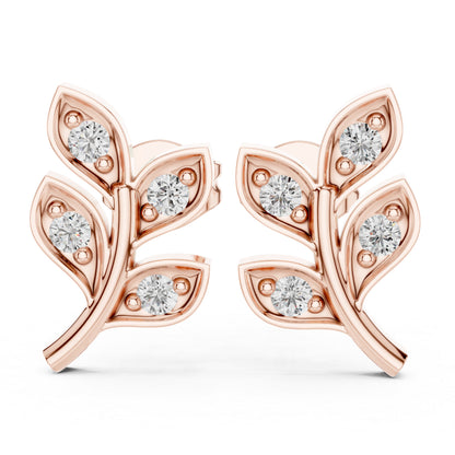 Pure Carat 18K Yellow Gold Round Cut Lab-Grown Diamond Drop Earrings for Women