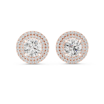 18K Yellow Gold Round Lab-Grown Diamond Earrings for Women | Everyday Wear | Pure Carat