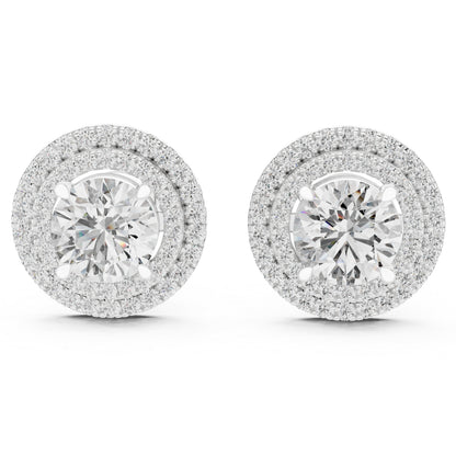 18K Yellow Gold Round Lab-Grown Diamond Earrings for Women | Everyday Wear | Pure Carat