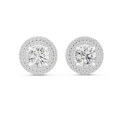 18K Yellow Gold Round Lab-Grown Diamond Earrings for Women | Everyday Wear | Pure Carat