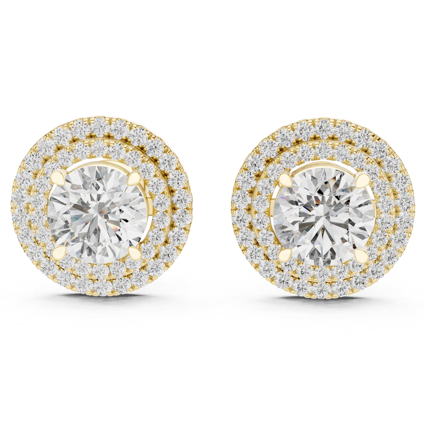 18K Yellow Gold Round Lab-Grown Diamond Earrings for Women | Everyday Wear | Pure Carat