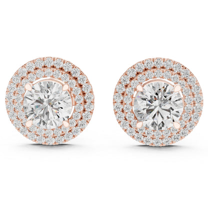 18K Yellow Gold Round Lab-Grown Diamond Earrings for Women | Everyday Wear | Pure Carat