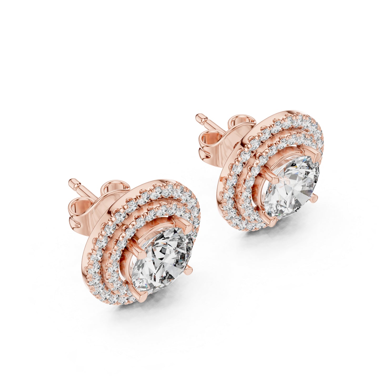 18K Yellow Gold Round Lab-Grown Diamond Earrings for Women | Everyday Wear | Pure Carat