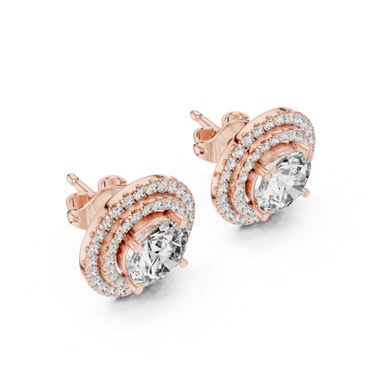 18K Yellow Gold Round Lab-Grown Diamond Earrings for Women | Everyday Wear | Pure Carat