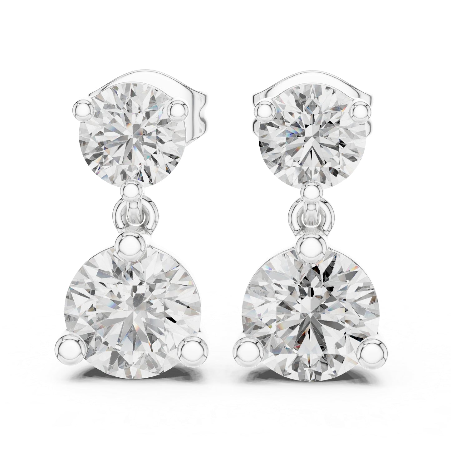 Women’s Party Wear Earrings in 14K Rose Gold with Round Lab-Grown Diamonds | Pure Carat