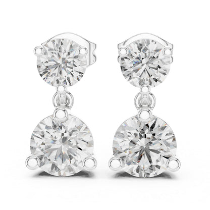 Women’s Party Wear Earrings in 14K Rose Gold with Round Lab-Grown Diamonds | Pure Carat
