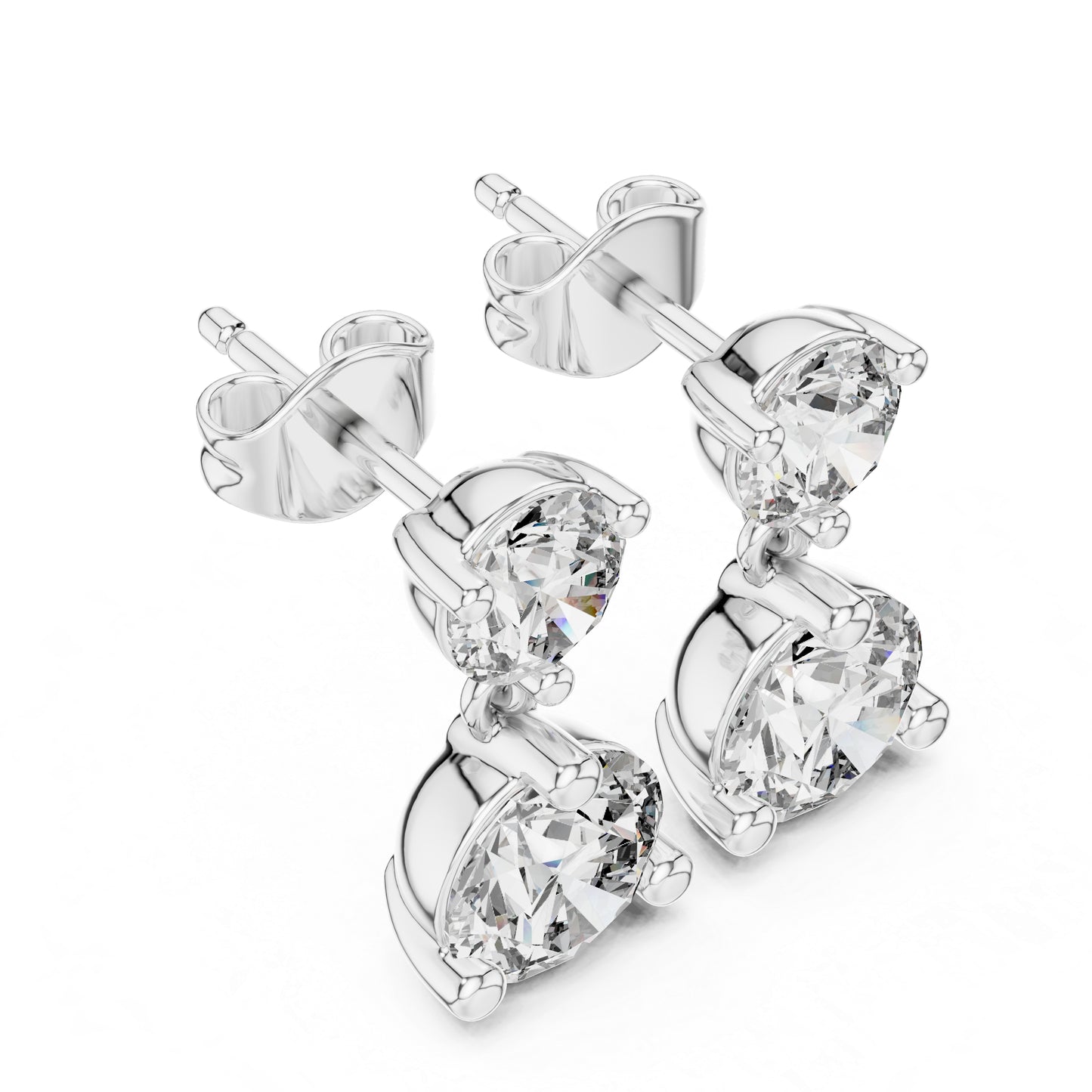 Women’s Party Wear Earrings in 14K Rose Gold with Round Lab-Grown Diamonds | Pure Carat