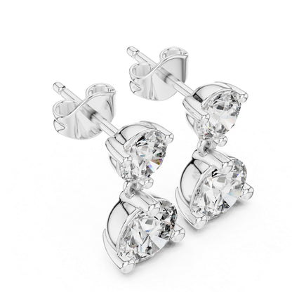 Women’s Party Wear Earrings in 14K Rose Gold with Round Lab-Grown Diamonds | Pure Carat