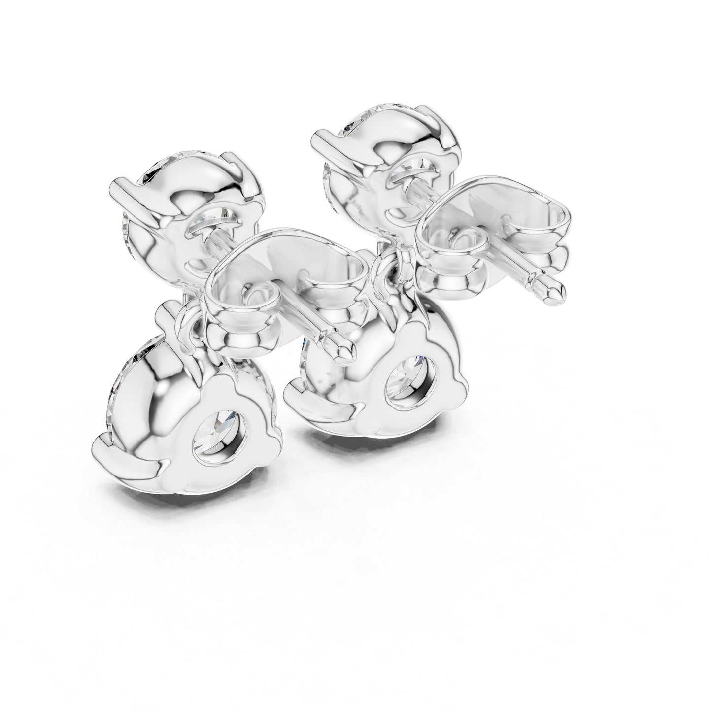 Women’s Party Wear Earrings in 14K Rose Gold with Round Lab-Grown Diamonds | Pure Carat