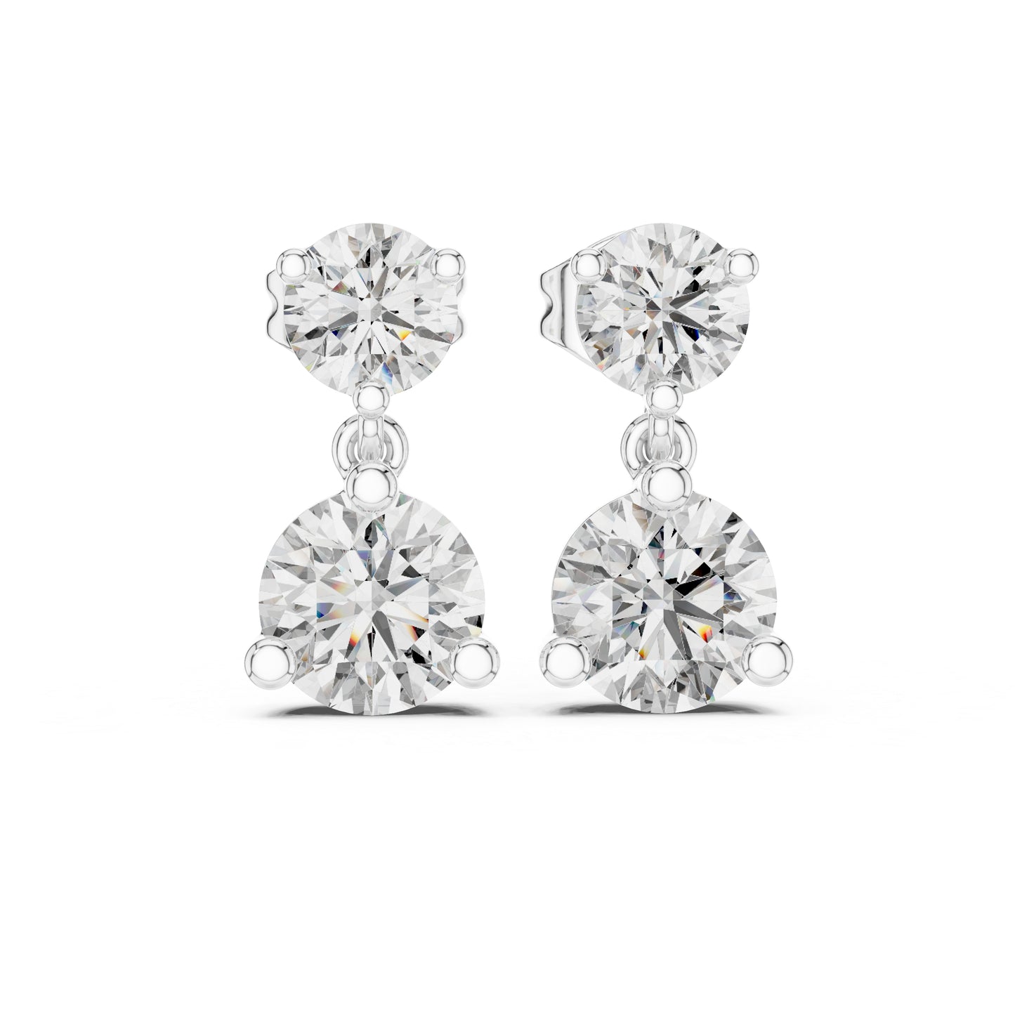 Women’s Party Wear Earrings in 14K Rose Gold with Round Lab-Grown Diamonds | Pure Carat