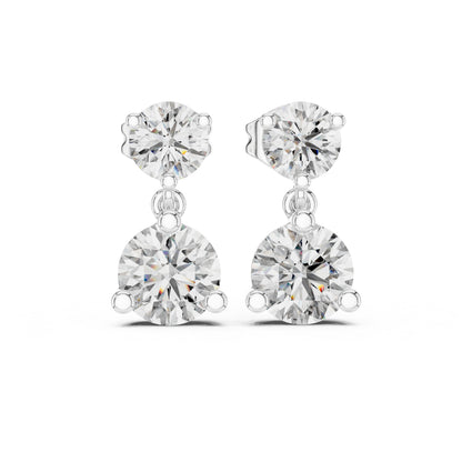 Women’s Party Wear Earrings in 14K Rose Gold with Round Lab-Grown Diamonds | Pure Carat
