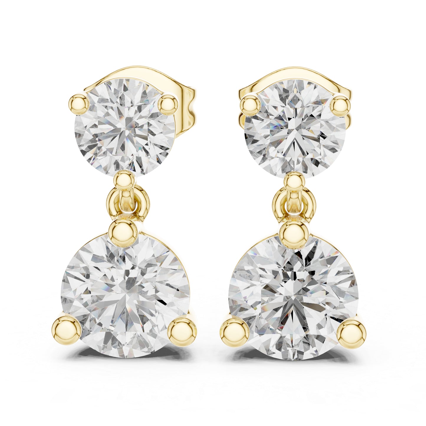 Women’s Party Wear Earrings in 14K Rose Gold with Round Lab-Grown Diamonds | Pure Carat