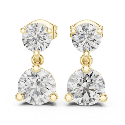 Women’s Party Wear Earrings in 14K Rose Gold with Round Lab-Grown Diamonds | Pure Carat
