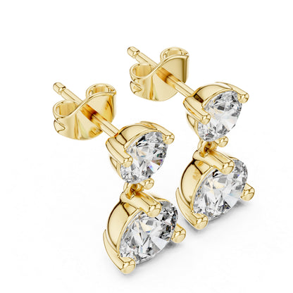 Women’s Party Wear Earrings in 14K Rose Gold with Round Lab-Grown Diamonds | Pure Carat