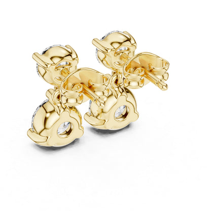 Women’s Party Wear Earrings in 14K Rose Gold with Round Lab-Grown Diamonds | Pure Carat