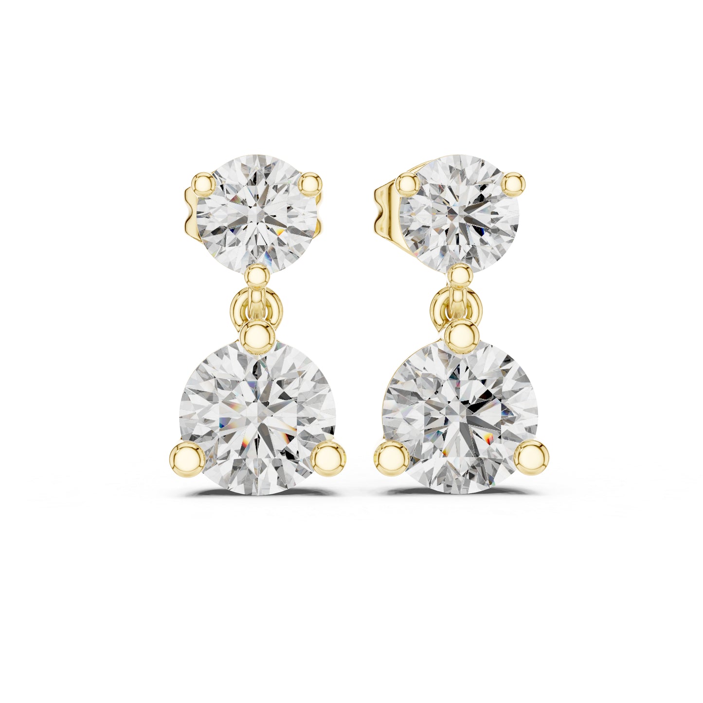 Women’s Party Wear Earrings in 14K Rose Gold with Round Lab-Grown Diamonds | Pure Carat