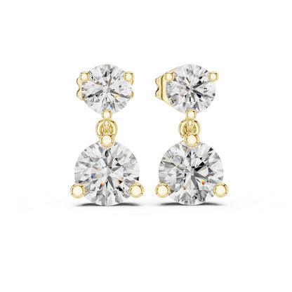 Women’s Party Wear Earrings in 14K Rose Gold with Round Lab-Grown Diamonds | Pure Carat