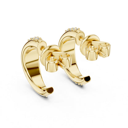 Women’s Wedding Earrings in 14K White Gold with Round Lab-Grown Diamonds | Pure Carat