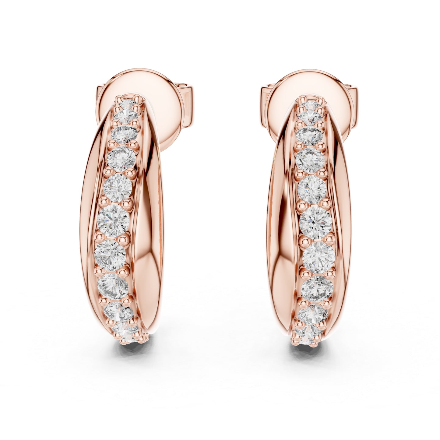 Women’s Wedding Earrings in 14K White Gold with Round Lab-Grown Diamonds | Pure Carat