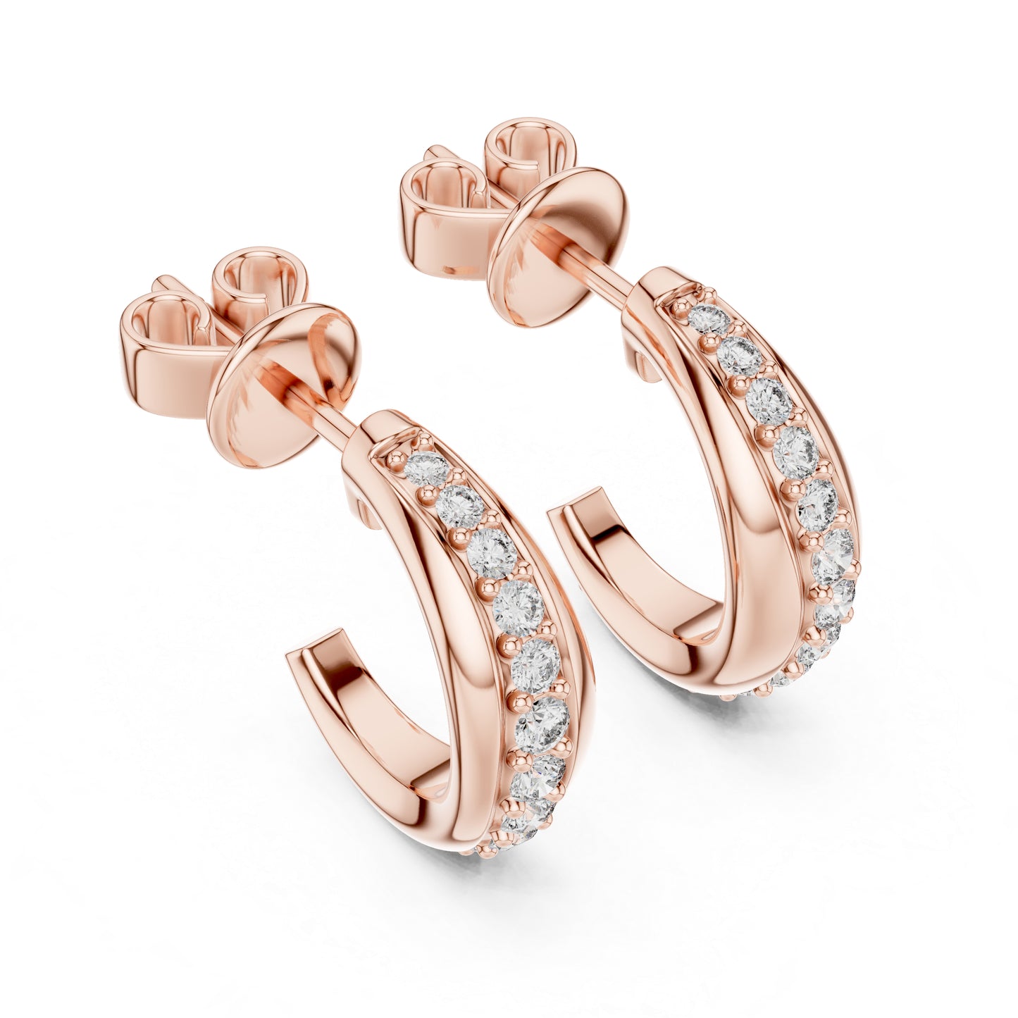 Women’s Wedding Earrings in 14K White Gold with Round Lab-Grown Diamonds | Pure Carat