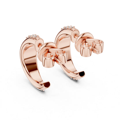 Women’s Wedding Earrings in 14K White Gold with Round Lab-Grown Diamonds | Pure Carat