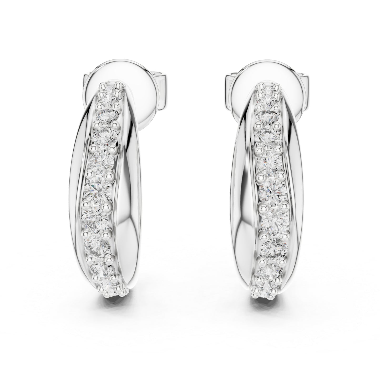 Women’s Wedding Earrings in 14K White Gold with Round Lab-Grown Diamonds | Pure Carat