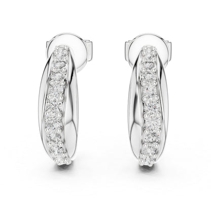 Women’s Wedding Earrings in 14K White Gold with Round Lab-Grown Diamonds | Pure Carat