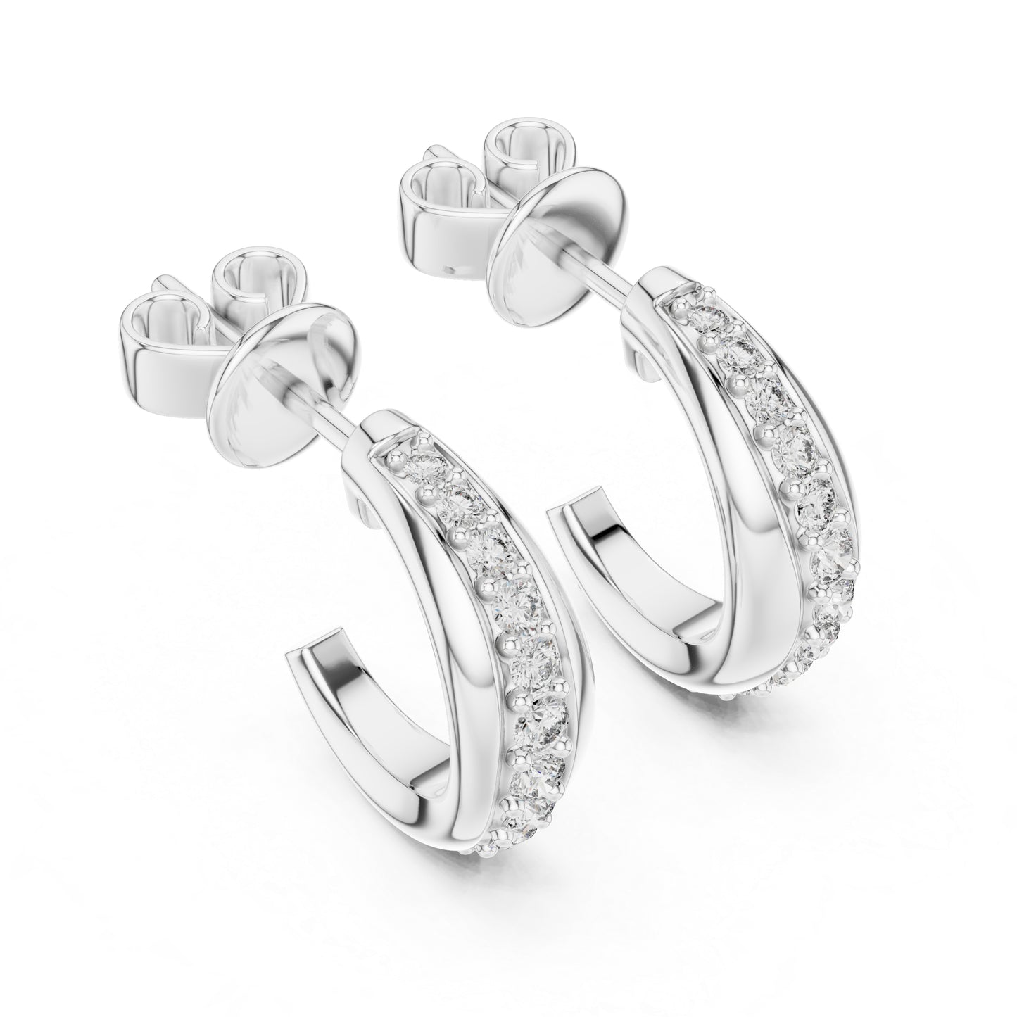 Women’s Wedding Earrings in 14K White Gold with Round Lab-Grown Diamonds | Pure Carat