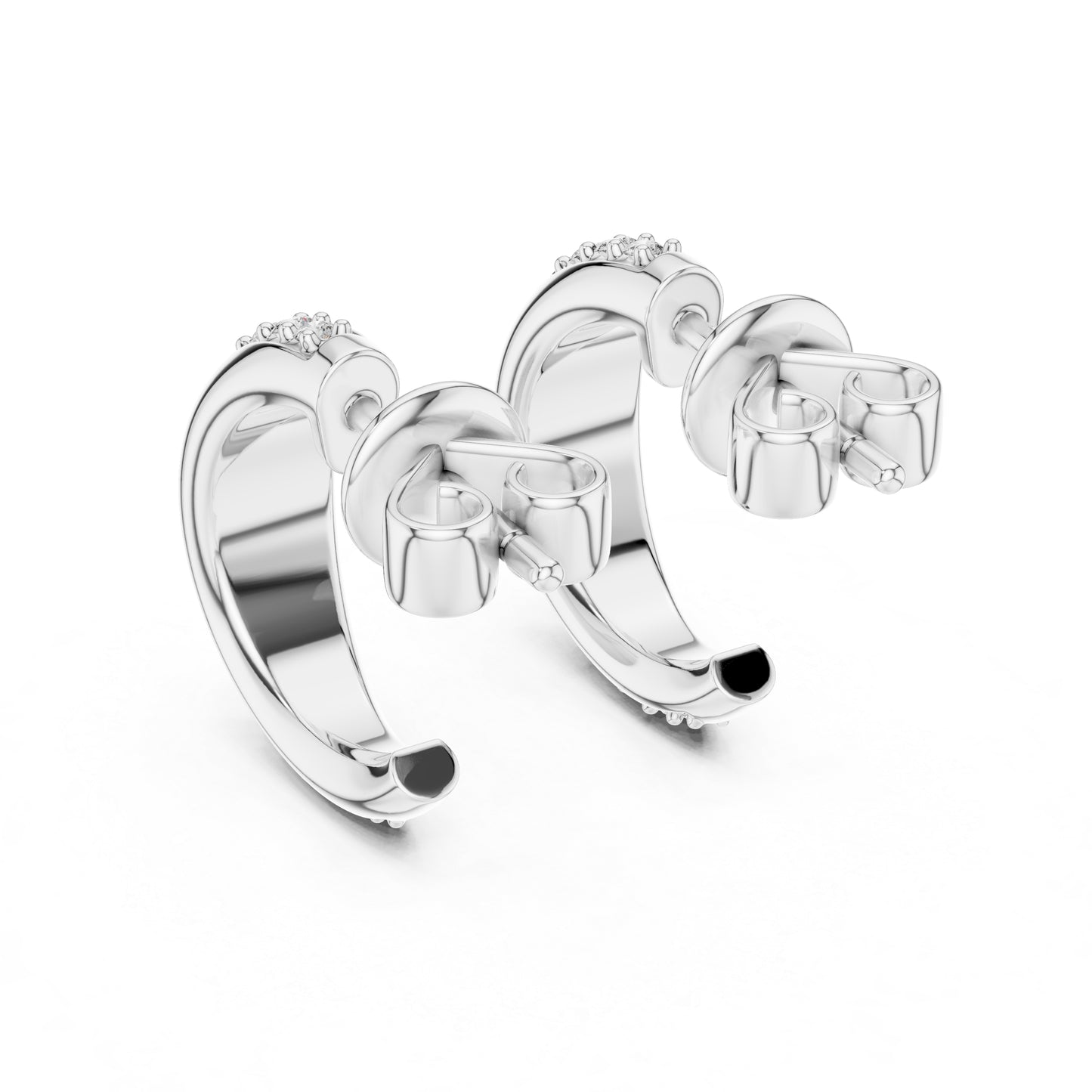 Women’s Wedding Earrings in 14K White Gold with Round Lab-Grown Diamonds | Pure Carat