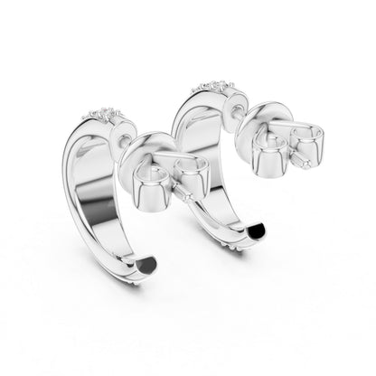 Women’s Wedding Earrings in 14K White Gold with Round Lab-Grown Diamonds | Pure Carat