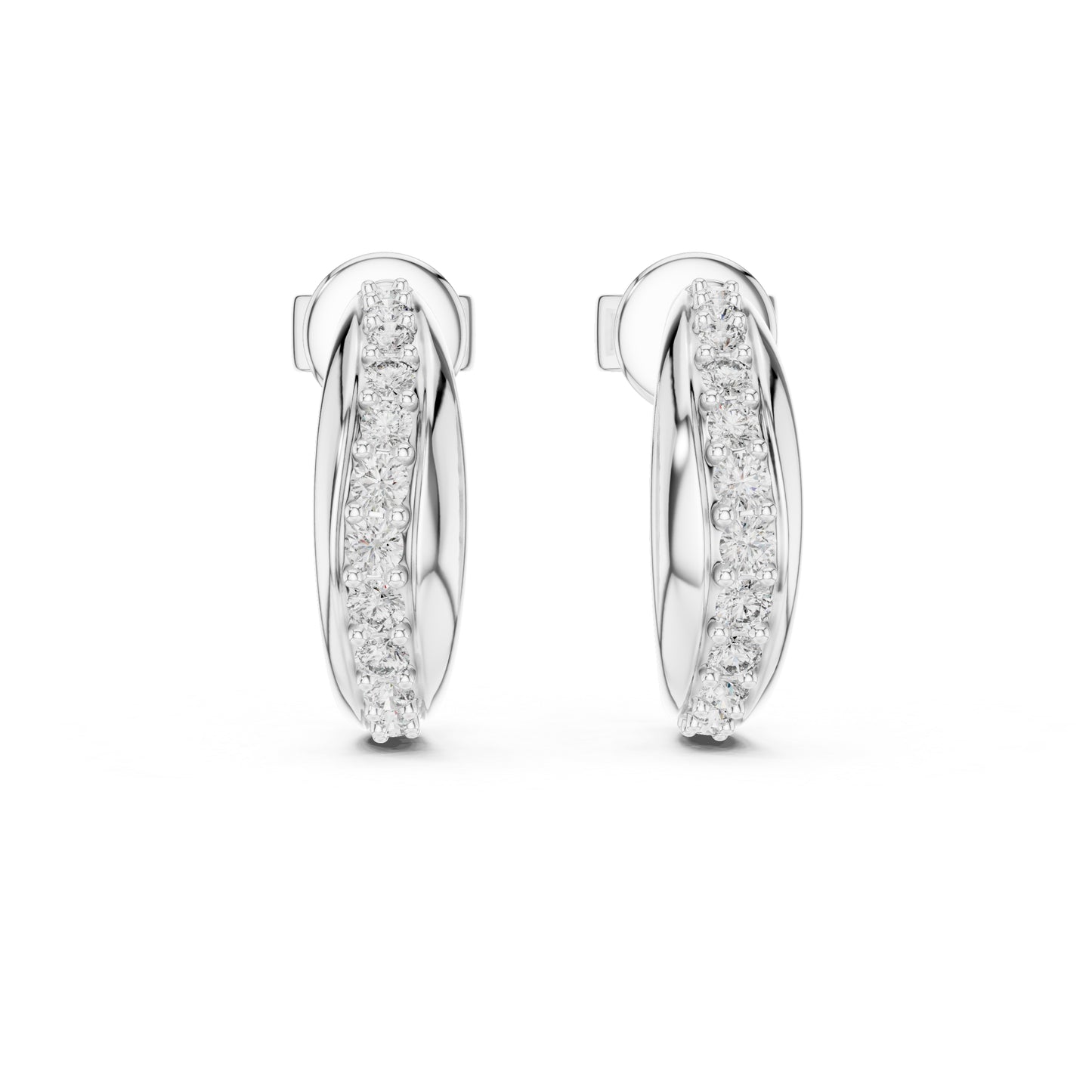 Women’s Wedding Earrings in 14K White Gold with Round Lab-Grown Diamonds | Pure Carat