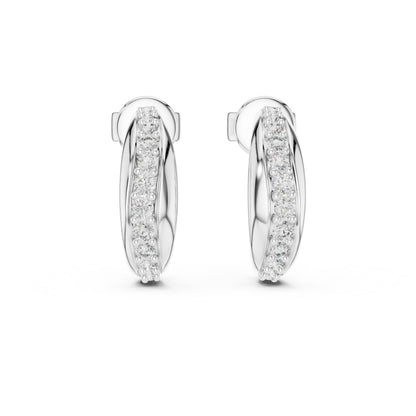 Women’s Wedding Earrings in 14K White Gold with Round Lab-Grown Diamonds | Pure Carat