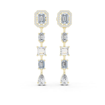14k Rose Gold Emerald/Oval/Princess/Pear Cut Diamond Party Wear Stud Earrings | Pure Carat