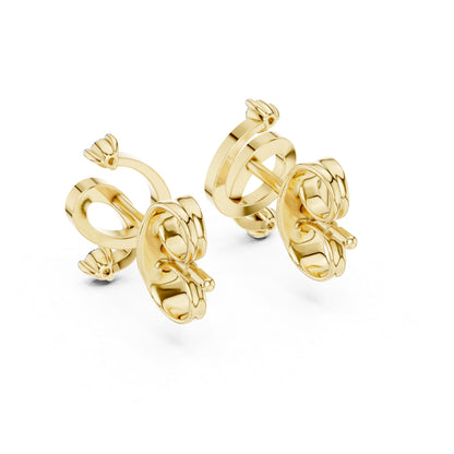 14K Yellow Gold Round Lab-Grown Diamond Earrings for Women | Office Wear | Pure Carat