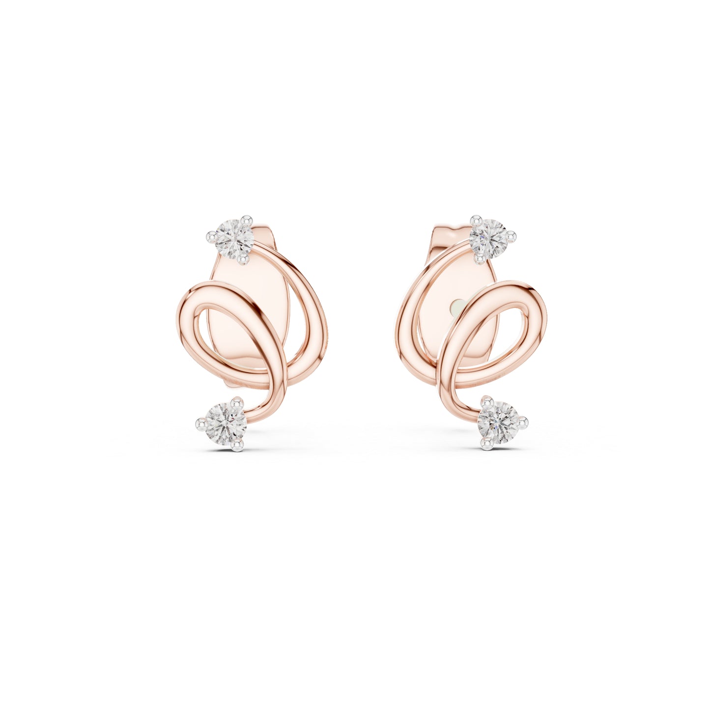 14K Yellow Gold Round Lab-Grown Diamond Earrings for Women | Office Wear | Pure Carat