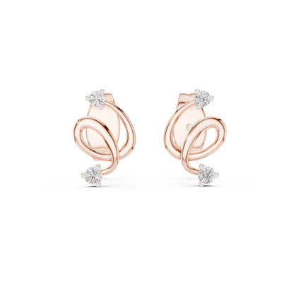 14K Yellow Gold Round Lab-Grown Diamond Earrings for Women | Office Wear | Pure Carat