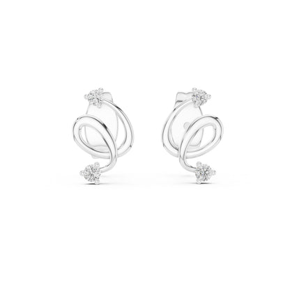 14K Yellow Gold Round Lab-Grown Diamond Earrings for Women | Office Wear | Pure Carat