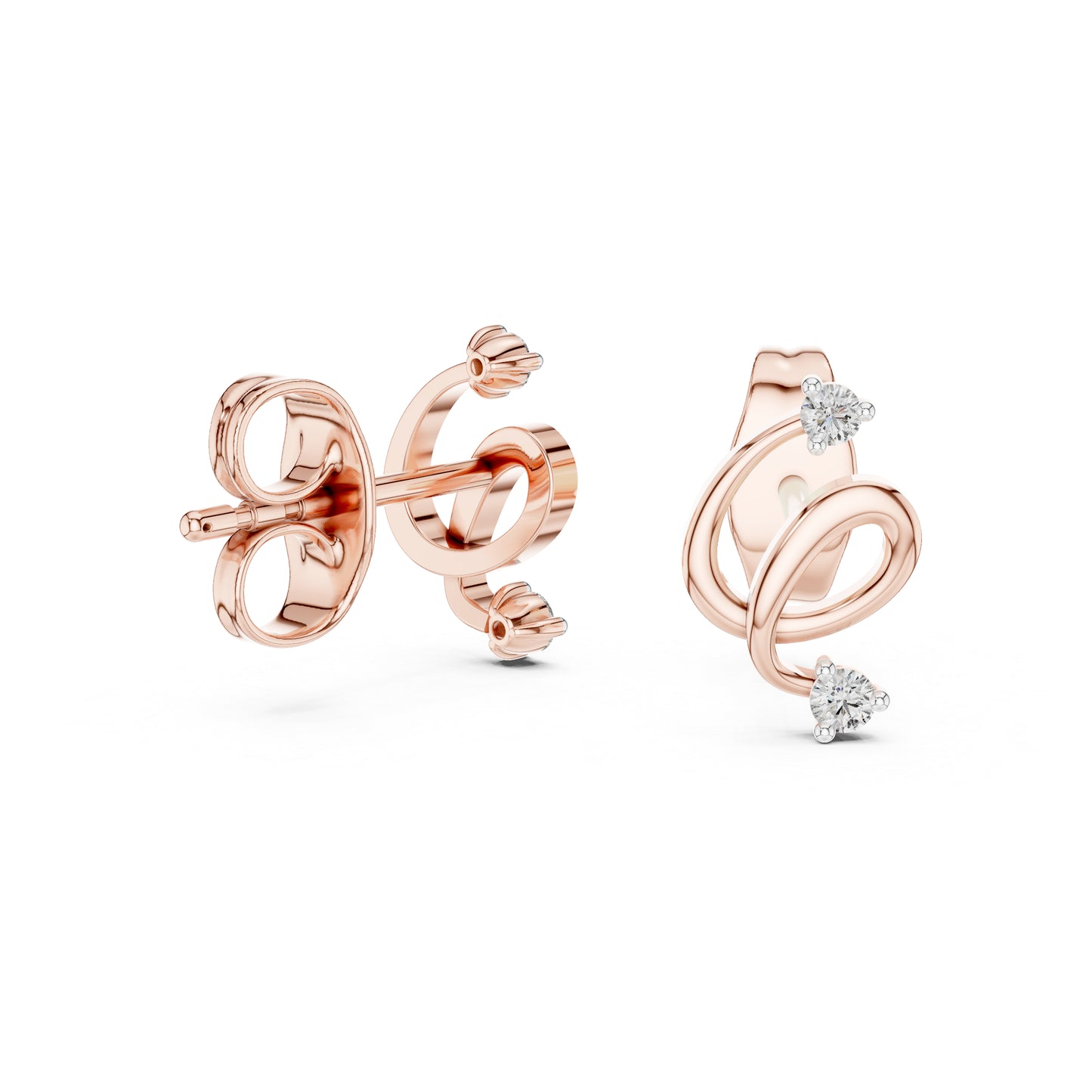 14K Yellow Gold Round Lab-Grown Diamond Earrings for Women | Office Wear | Pure Carat