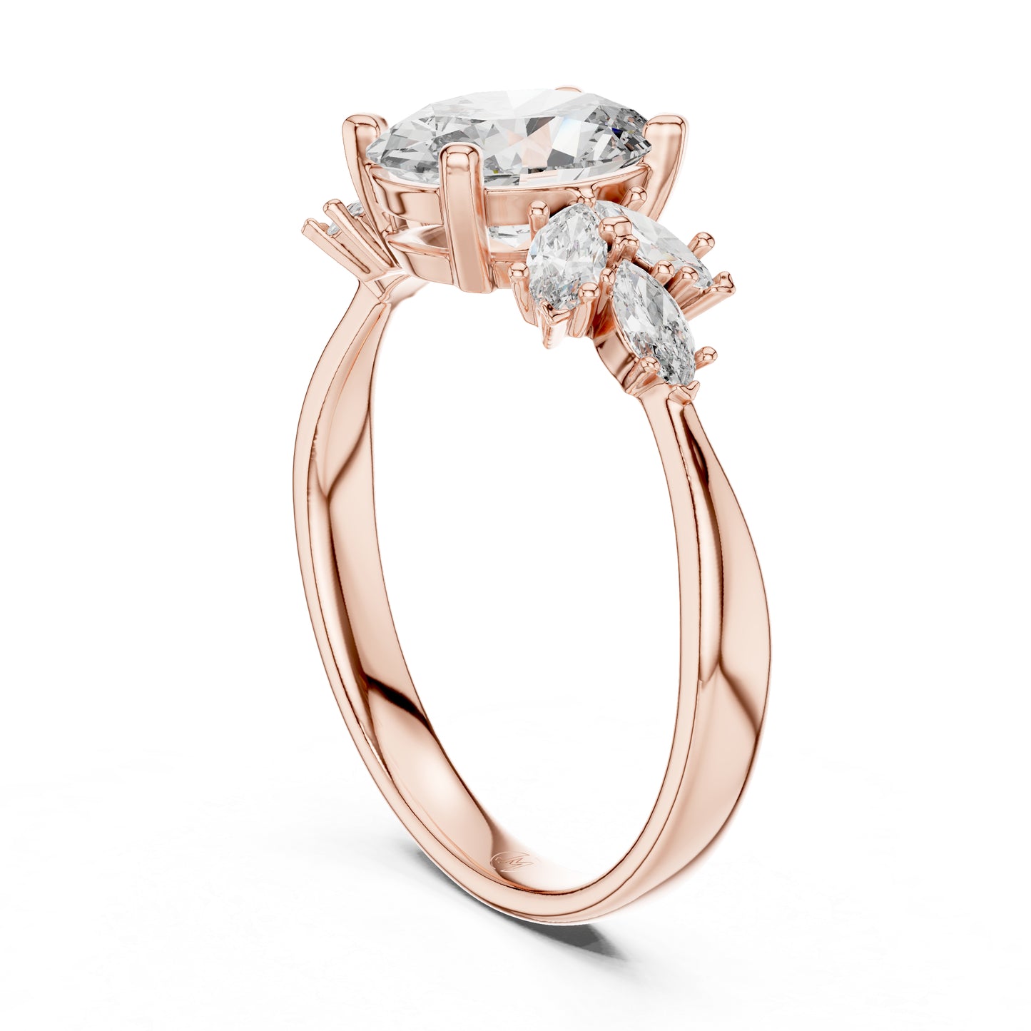 Oval & Marquise Lab-Grown Diamond Solitaire Ring in 14K Yellow Gold | PureCarat