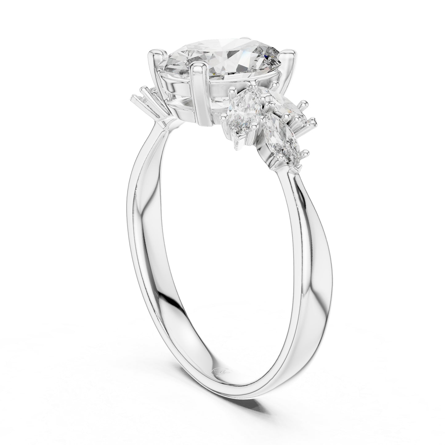 Oval & Marquise Lab-Grown Diamond Solitaire Ring in 14K Yellow Gold | PureCarat