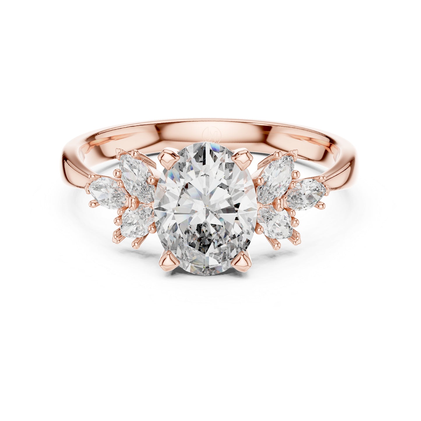 Oval & Marquise Lab-Grown Diamond Solitaire Ring in 14K Yellow Gold | PureCarat