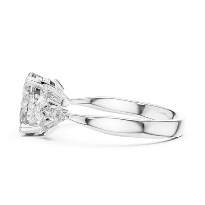 Oval & Marquise Lab-Grown Diamond Solitaire Ring in 14K Yellow Gold | PureCarat