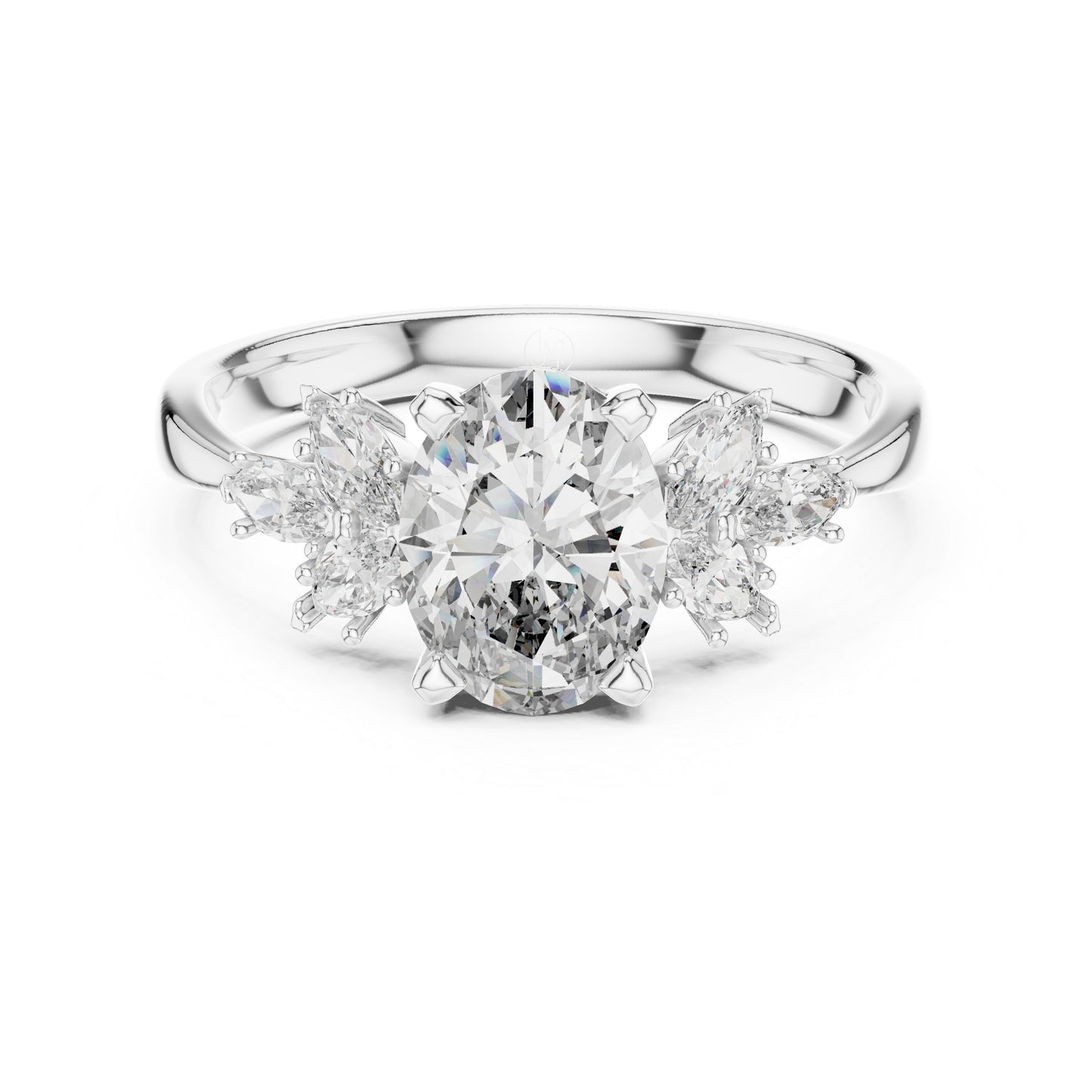 Oval & Marquise Lab-Grown Diamond Solitaire Ring in 14K Yellow Gold | PureCarat