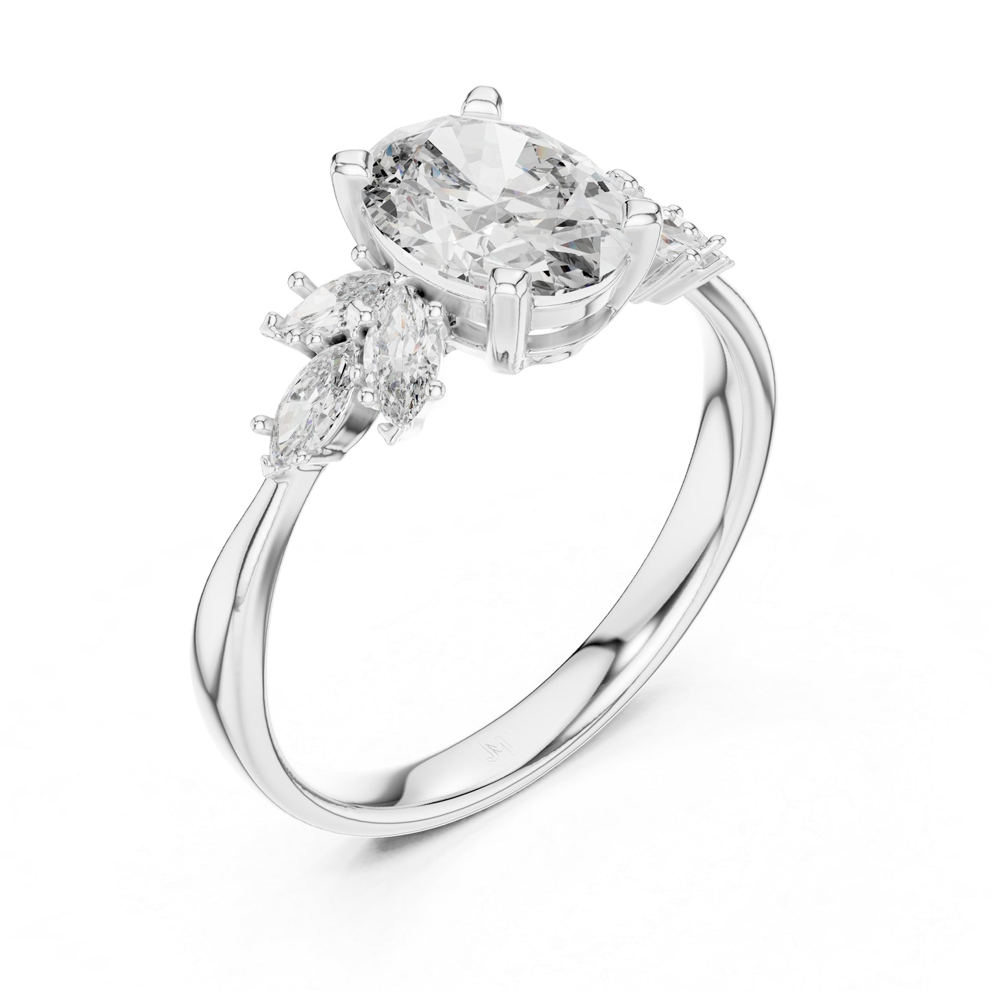 Oval & Marquise Lab-Grown Diamond Solitaire Ring in 14K Yellow Gold | PureCarat
