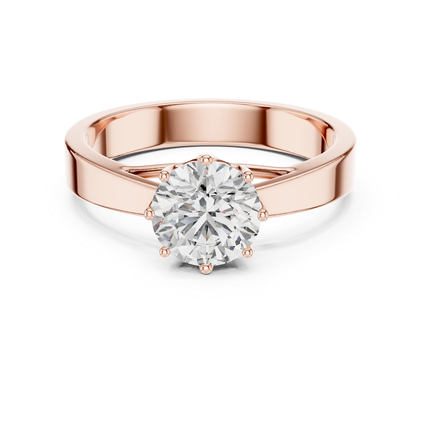 14K Rose Gold Round Lab-Grown Diamond Ring for Women | PureCarat