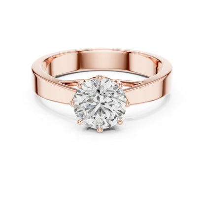 14K Rose Gold Round Lab-Grown Diamond Ring for Women | PureCarat