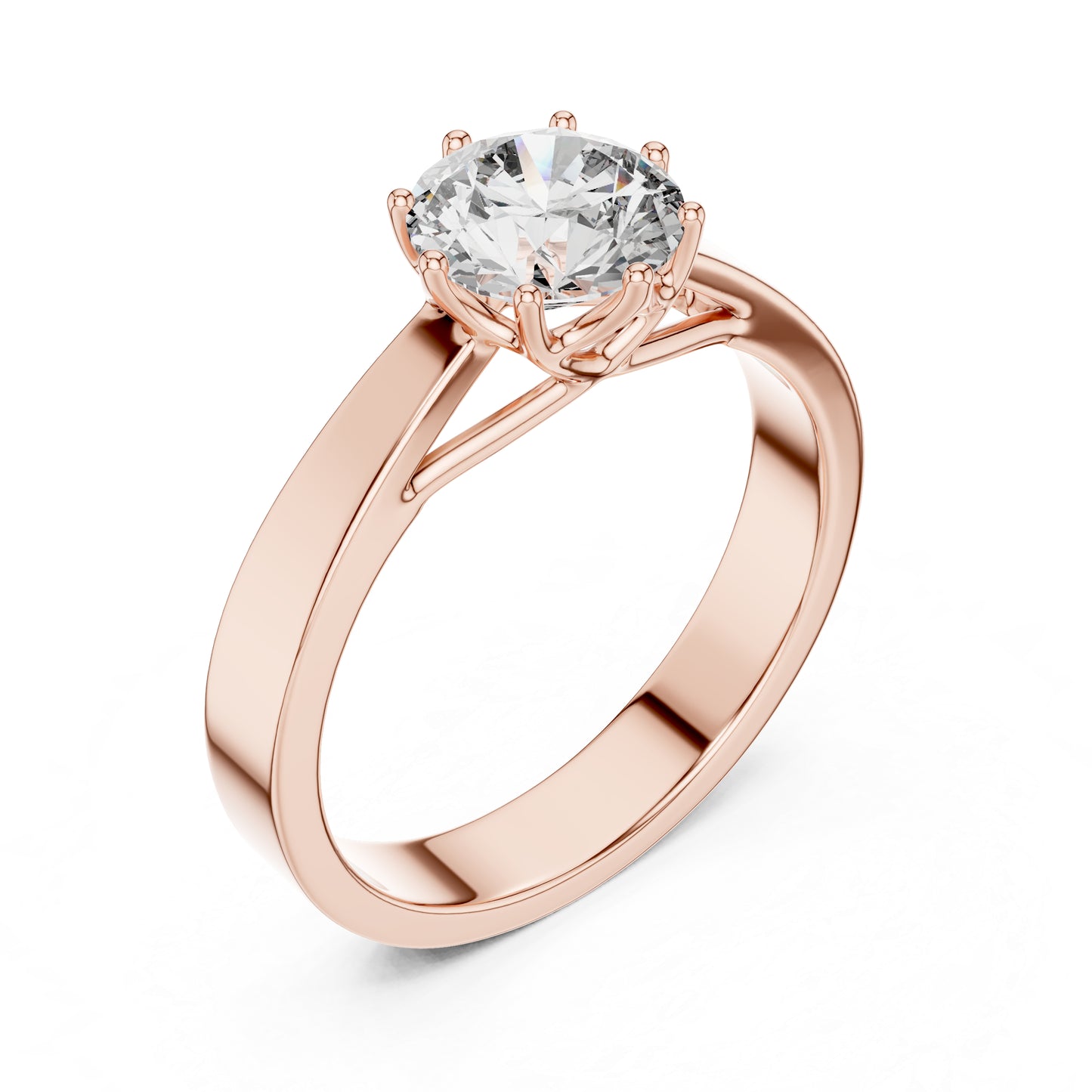 14K Rose Gold Round Lab-Grown Diamond Ring for Women | PureCarat