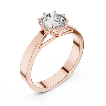 14K Rose Gold Round Lab-Grown Diamond Ring for Women | PureCarat