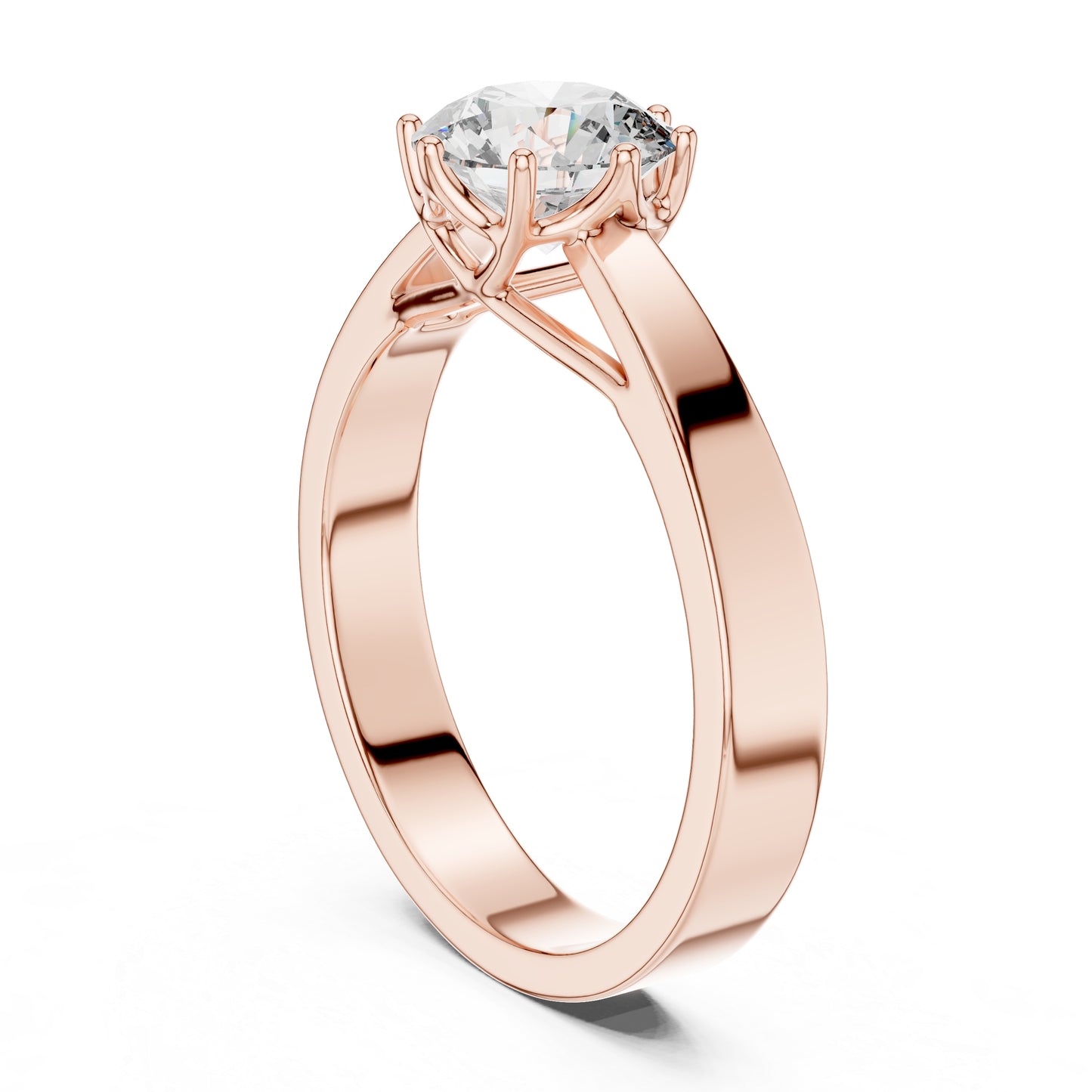 14K Rose Gold Round Lab-Grown Diamond Ring for Women | PureCarat
